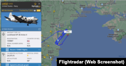 Маршрут полета Lockheed EP-3E Aries II по данным сервиса Flightradar