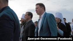 Губернатор Севастополя Дмитрий Овсянников и премьер-министр России Дмитрий Медведев, 28 июля 2018 года