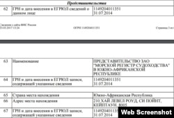 Представительство «Морского регистра судоходства» в ЮАР